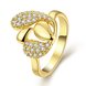 Wholesale Luxury  Design 24K gold Geometric White CZ Ring  Vintage Bridal Round Engagement Ring TGGPR335