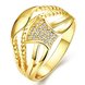 Wholesale Luxury  Design 24K gold Geometric White CZ Ring  Vintage Bridal Round Engagement Ring TGGPR349