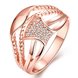 Wholesale Luxury  Design rose gold Geometric White CZ Ring  Vintage Bridal Round Engagement Ring TGGPR356