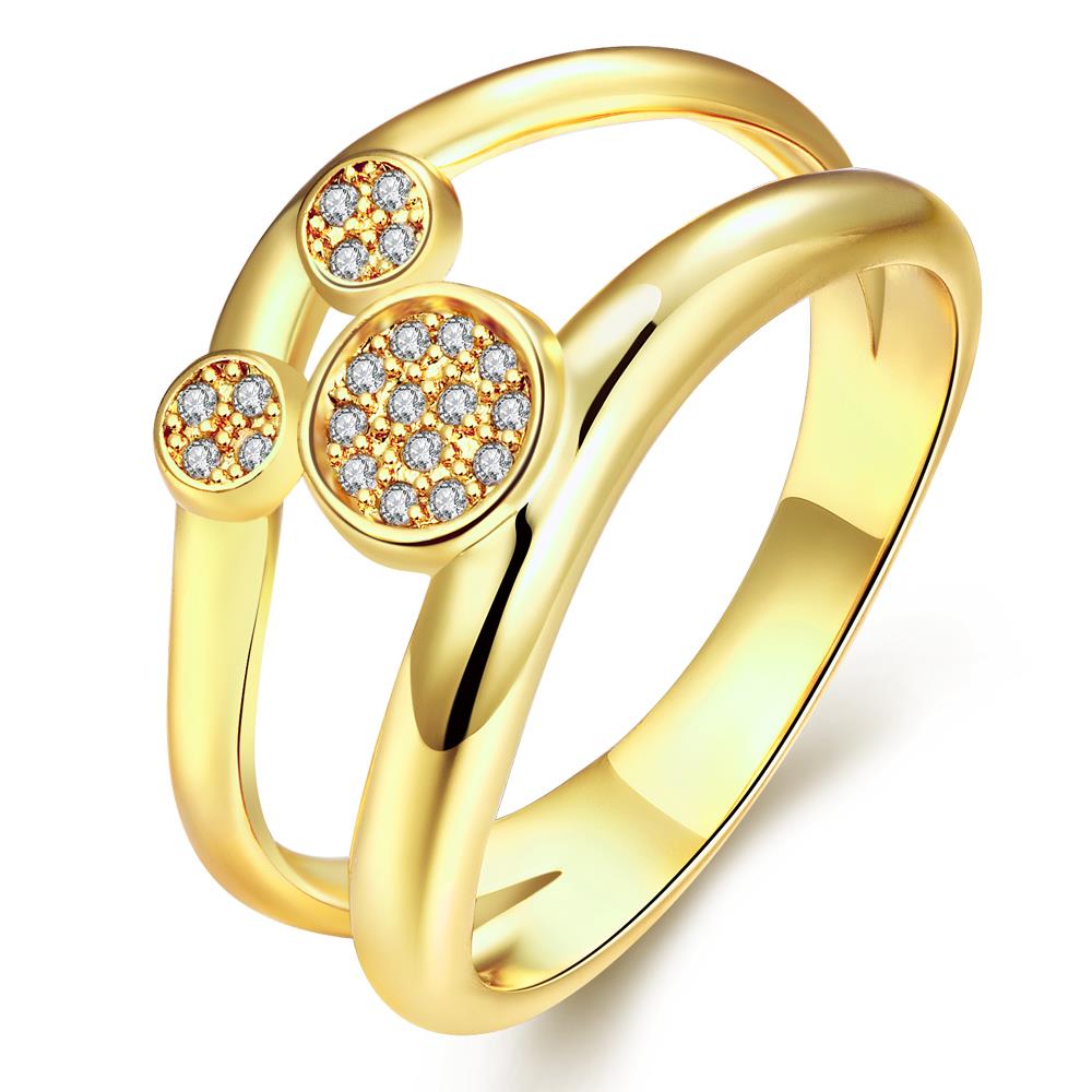 Wholesale Classic Trendy Design 24K gold Geometric White CZ Ring  Vintage Bridal ring Engagement ring jewelry TGGPR363