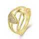 Wholesale Classic Trendy Design 24K gold Geometric White CZ Ring  Vintage Bridal ring Engagement ring jewelry TGGPR377