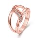 Wholesale Romantic Rose Gold Plant White CZ Ring TGGPR395