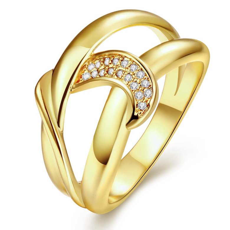 Wholesale Classic Trendy Design 24K gold Geometric White CZ Ring  Vintage Bridal ring Engagement ring jewelry TGGPR412