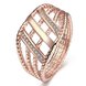 Wholesale Classic Rose Gold Geometric White CZ Ring TGGPR430