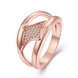 Wholesale Trendy Rose Gold Geometric White CZ Ring TGGPR442