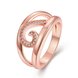 Wholesale Trendy Rose Gold Geometric White CZ Ring TGGPR454