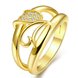 Wholesale Classic 24K Gold Plant White CZ Ring TGGPR460