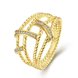 Wholesale Classic 24K Gold Geometric White CZ Ring TGGPR489