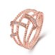 Wholesale Classic Rose Gold Geometric White CZ Ring TGGPR559