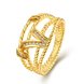 Wholesale Bohemia 24K Gold Geometric White CZ Ring TGGPR564