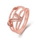 Wholesale Bohemia Rose Gold Geometric White CZ Ring TGGPR569