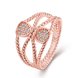 Wholesale Trendy Rose Gold Geometric White CZ Ring TGGPR578