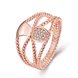 Wholesale Romantic Rose Gold Geometric White CZ Ring TGGPR590