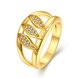 Wholesale Romantic 24K Gold Geometric White CZ Ring TGGPR596