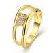 Wholesale Classic 24K Gold Geometric White CZ Ring TGGPR607