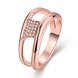 Wholesale Classic Rose Gold Geometric White CZ Ring TGGPR612