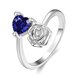 Wholesale Classic Platinum Plant Multicolor CZ Ring TGGPR655