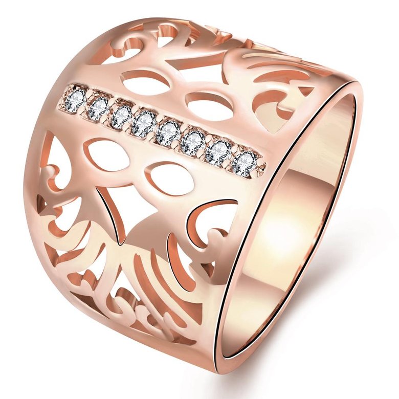 Wholesale Classic Rose Gold Geometric CZ Ring TGGPR1195