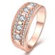 Wholesale Bohemia Rose Gold Geometric White CZ Ring TGGPR1256