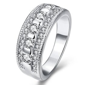 Wholesale Bohemia Platinum Geometric White CZ Ring TGGPR1262