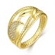 Wholesale Trendy 24K Gold Plant White CZ Ring TGGPR1340