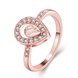 Wholesale Trendy Rose Gold Water Drop White CZ Ring TGGPR1376