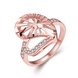 Wholesale Trendy Rose Gold Heart White CZ Ring TGGPR1385