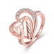Wholesale Romantic Rose Gold Heart White CZ Ring TGGPR1395