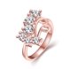 Wholesale Classic Rose Gold Geometric White CZ Ring TGGPR1407