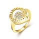 Wholesale Trendy 24K Gold Water Drop White CZ Ring TGGPR1414