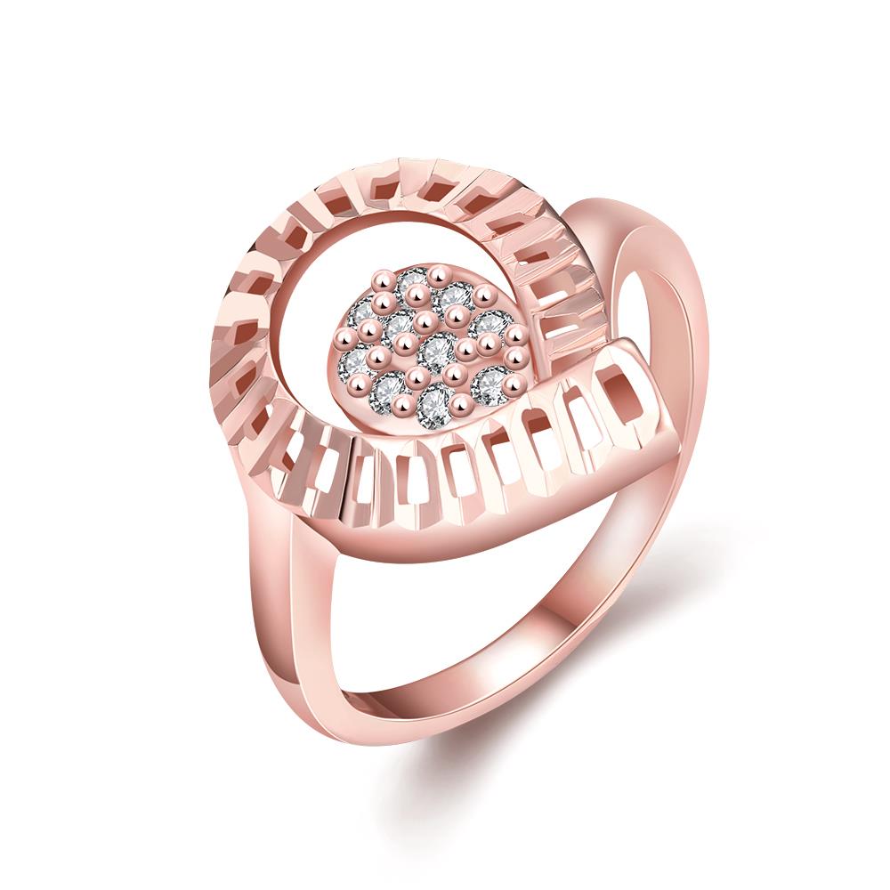 Wholesale Trendy Rose Gold Water Drop White CZ Ring TGGPR1422