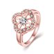 Wholesale Romantic Rose Gold Plant White CZ Ring TGGPR1438