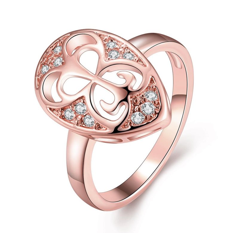 Wholesale Classic Rose Gold Water Drop White CZ Ring TGGPR1454
