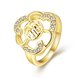 Wholesale Romantic 24K Gold Geometric flower White CZ Ring Fine Jewelry Wedding Anniversary Party  Gift TGGPR210