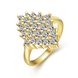 Wholesale Classic 24K Gold Geometric White CZ Ring full diamond Fine Jewelry Wedding Anniversary Party  Gift TGGPR245