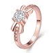 Wholesale Romantic Rose Gold Geometric White CZ Ring Fine Jewelry Wedding Anniversary Party  Gift TGGPR259