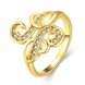 Wholesale Hot sale jewelry from China  Trendy 24K Gold Geometric White CZ Ring TGGPR265