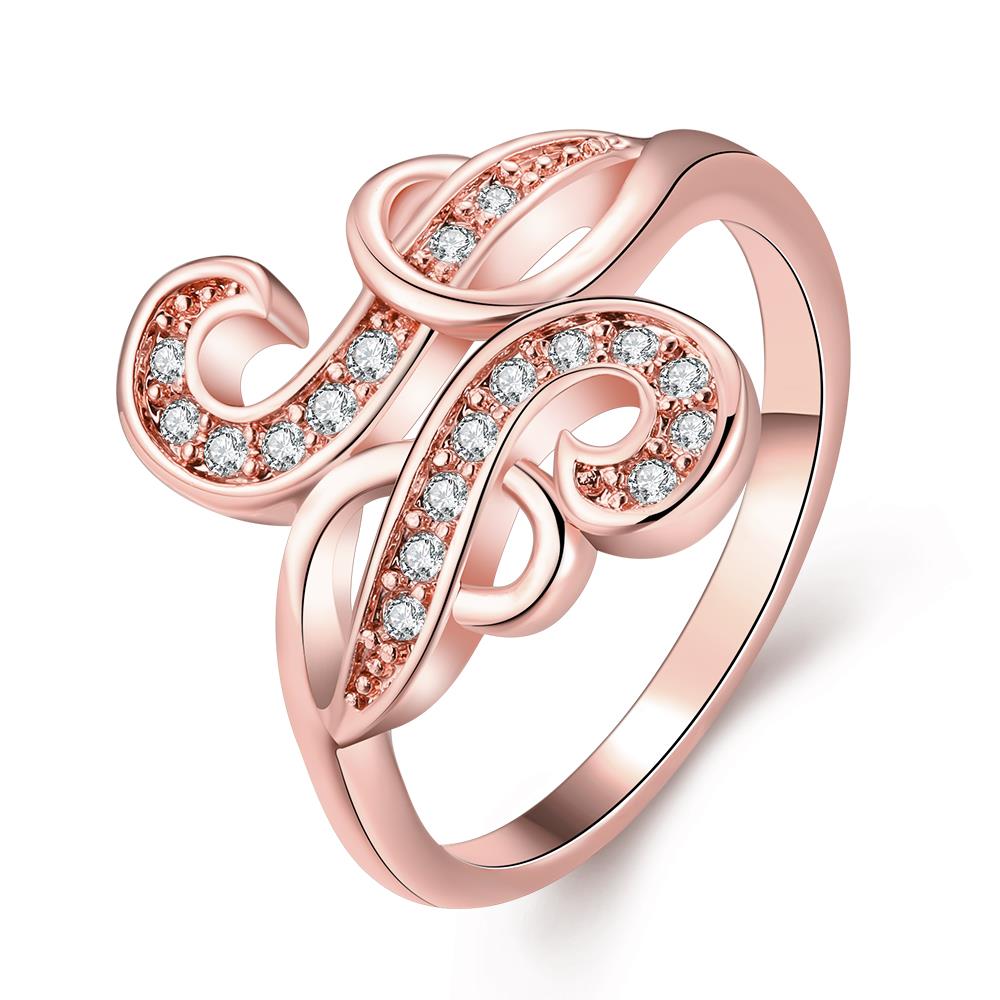 Wholesale omantic Rose Gold Geometric White CZ Ring Fine Jewelry Wedding Anniversary Party  Gift TGGPR272