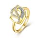 Wholesale Luxury Design  24K Gold Geometric White CZ Ring Classic wedding jewelry TGGPR306