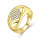 Wholesale Luxury  Design 24K gold Geometric White CZ Ring  Vintage Bridal Round Engagement Ring TGGPR336