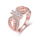 Wholesale Trendy Luxury  Design rose gold Geometric White CZ Ring  Vintage Bridal Round Engagement Ring TGGPR357