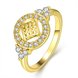 Wholesale Classic Trendy Design 24K gold Geometric White CZ Ring  Vintage Bridal ring Engagement ring jewelry TGGPR364