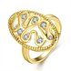 Wholesale Classic Trendy Design 24K gold Geometric White CZ Ring  Vintage Bridal ring Engagement ring jewelry TGGPR378