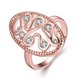 Wholesale Romantic Rose Gold Water Drop White CZ Ring TGGPR385