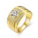 Wholesale Classic Trendy Design 24K gold Geometric White CZ Ring  Vintage Bridal ring Engagement ring jewelry TGGPR402