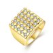 Wholesale Trendy Euro Style Design 24K gold Geometric White CZ Ring   Simple Stylish Jewelry TGGPR413