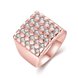 Wholesale Classic Rose Gold Geometric White CZ Ring TGGPR419