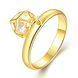 Wholesale Trendy 24K Gold Geometric White CZ Ring TGGPR437