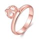 Wholesale Trendy Rose Gold Geometric White CZ Ring TGGPR443