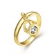 Wholesale Trendy 24K Gold Geometric White CZ Ring TGGPR449